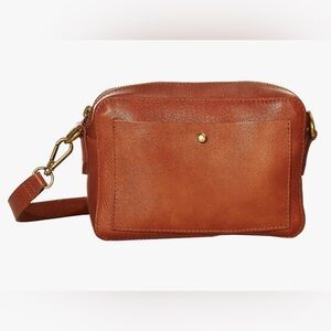 Madewell Transport Camera Brown Leather Crossbody Bag